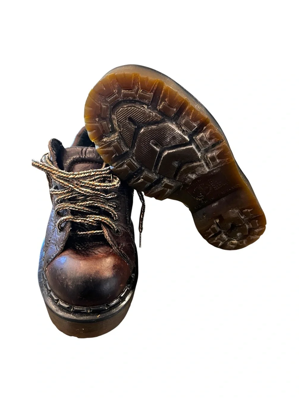 Dr. Martens Men’s Dark Brown Leather Lace-Up Platform Shoes